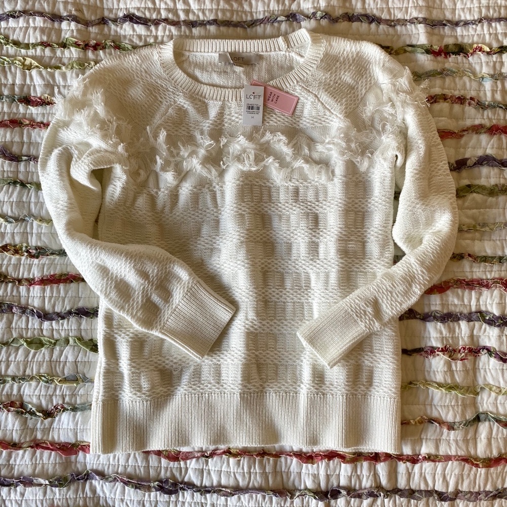 LOFT white cozy sweater